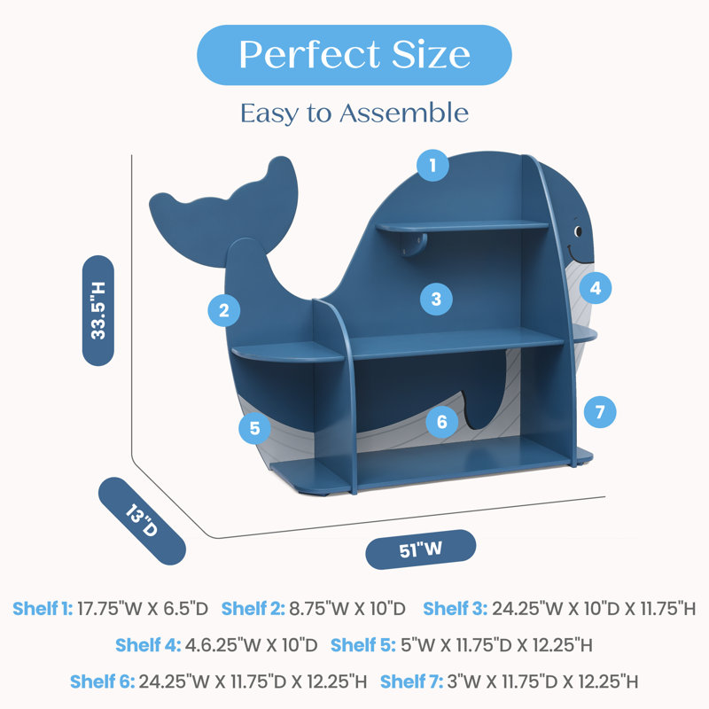 Whale Bookcase - Greenguard Gold Certified