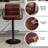  Modern Adjustable Swivel Bar Stools with High Back, Faux Leather Upholstered Counter Height Chairs (Set of 2)-478387192