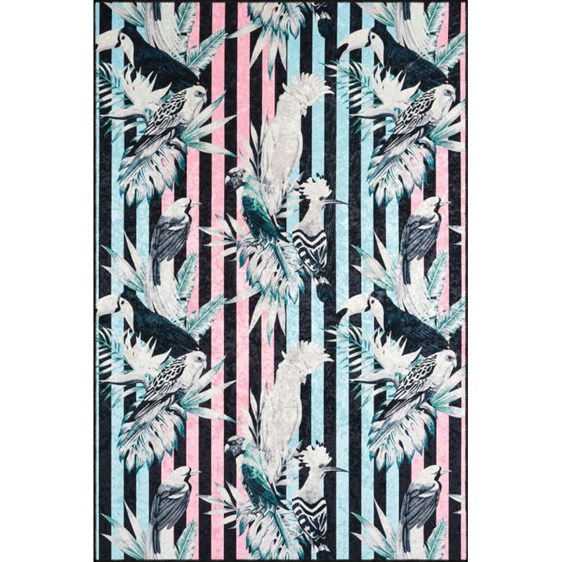 Tapis tissé à motif géométrique lavable à rayures multicolores, Tapis de couloir 3 pi 3 po x 9 pi 10 po