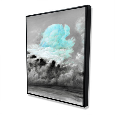 Blue clouds - Shapes Landscapes Framed Canvas for Home Decor