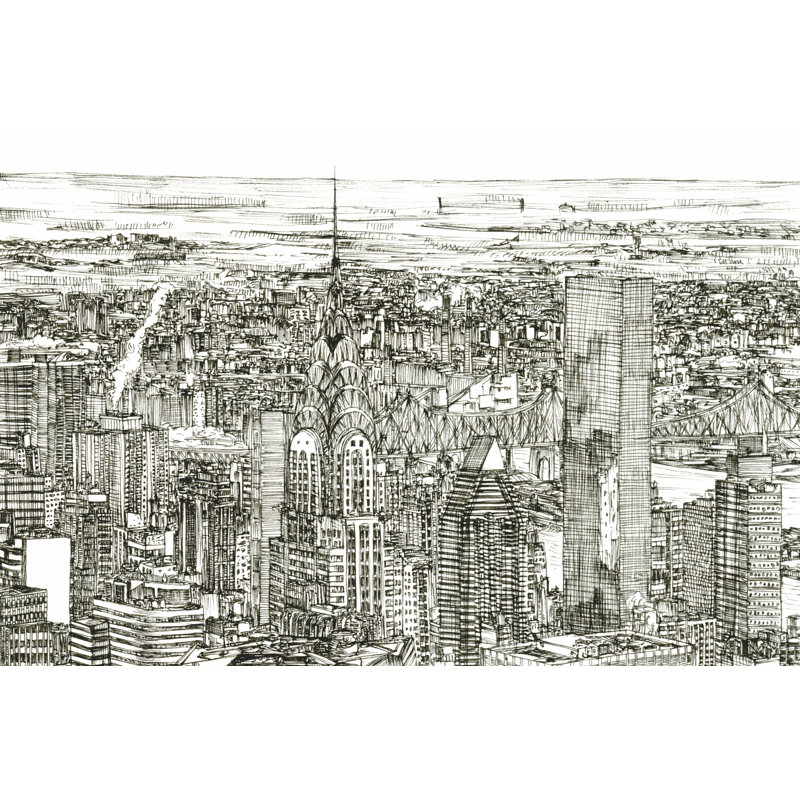 Skyline Sketch I by Melissa Wang - Wrapped Canvas Art Prints, 61cm H x 91cm W x 3.8cm D