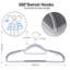 Portemanteaux, paquet de 50 cintres en plastique, peu encombrant, antidérapant, capacité de poids de 11 lb (gris)