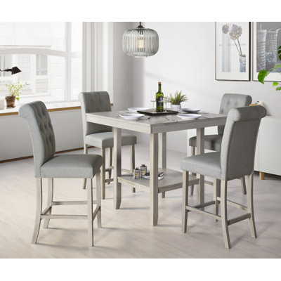 Bouganville 4-Person Counter-Height Dining Set with Upholstered Chairs