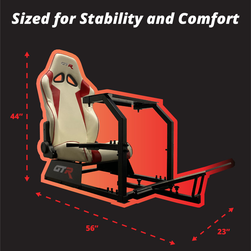 Fauteuil de jeu GTR Simulation GTA, Noir / blanc