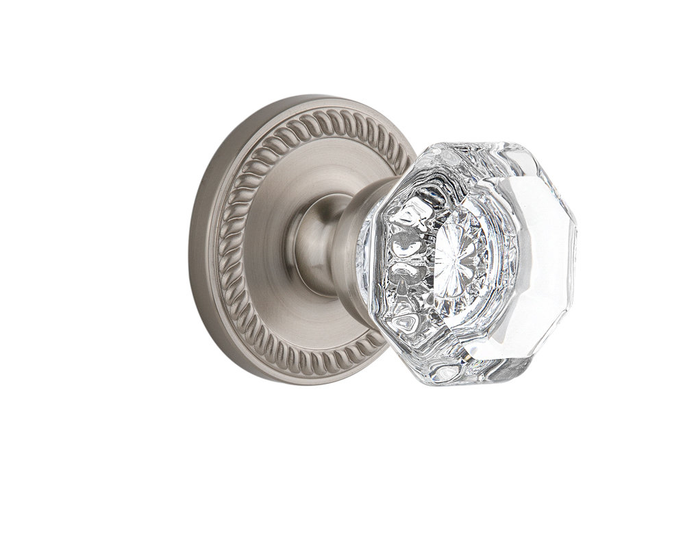 Grandeur Newport Rosette Privacy with Chambord Crystal Door Knob Grandeur 