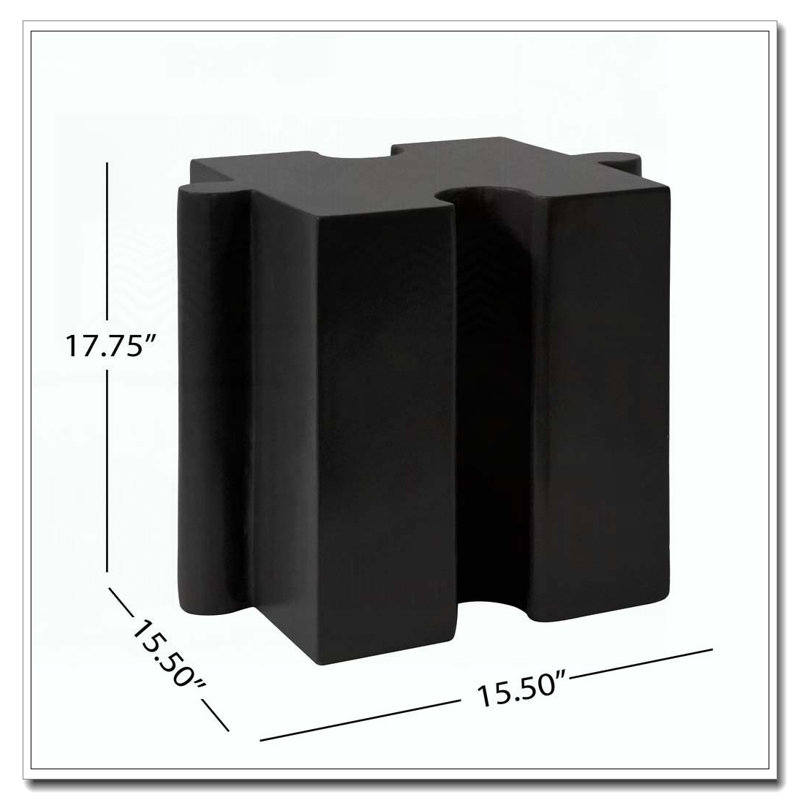 Table modulaire à rebord convexe MGO, tables d'appoint d'extérieur / d'intérieur, Noir, 1