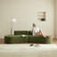 Canapé modulaire incurvé de 108 po, canapé d'appartement à profil bas, canapé en mousse de tissu moelleux et serviettes non assemblées dans 2 boîtes-440889473