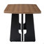 Ensemble de salle à manger moderne de 6 pièces : table de 160 cm avec pattes géométriques, 4 chaises rembourrées et 1 banc. Convient à la cuisine ou à la salle à manger. Montage facile. Table en noyer et noir avec assises grises.-55618770
