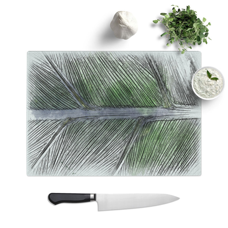 Leaf Detail Sketch Chopping Board, 20cm W x 28.5cm L