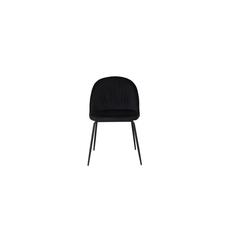 Anjalena 49.5cm H Velvet Upholstered Side Chair, Black