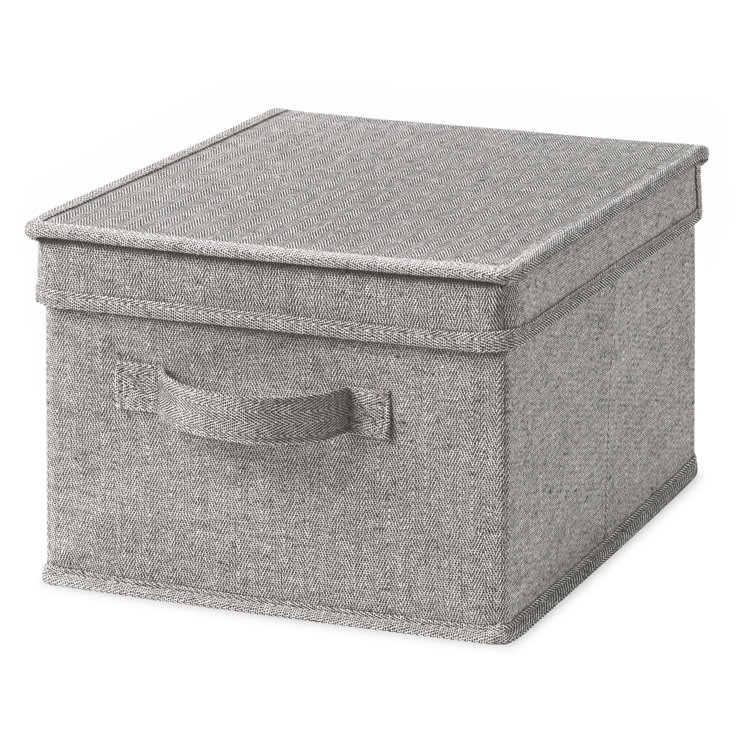 Rebrilliant Collapsible Storage Bins With Lids, Slub Fabric