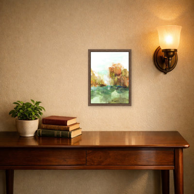 Earthy Mountain Reflection by Lori Ann Folz Framed Canvas Wall Art Print