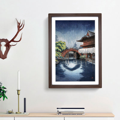 Wisteria & Half Moon Bridge at Kameido by Tsuchiya Koitsu - Picture Frame Painting Print