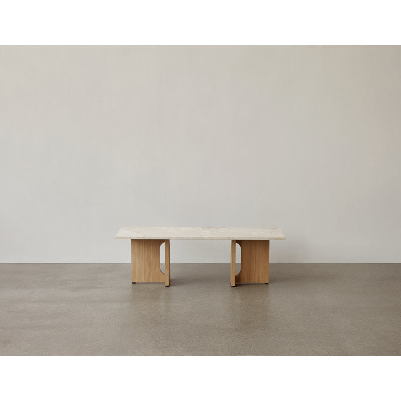 Androgyne Stone Coffee Table, Kunis Breccia Sand, Natural Oak
