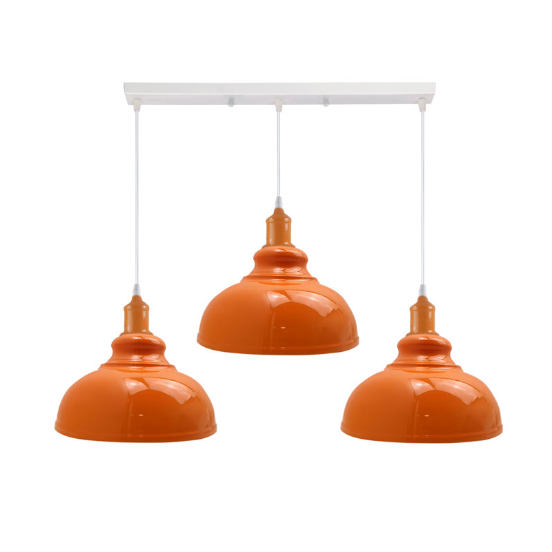 3 - Light Kitchen Island Pendant, No, Orange
