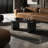 Oval floating marble coffee table-104102147