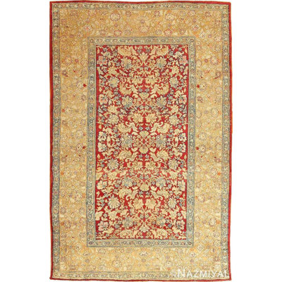 One-of-a-Kind Rectangle 5' X 7'7" Before 1900 Wool Area Rug in Red/Beige/Blue