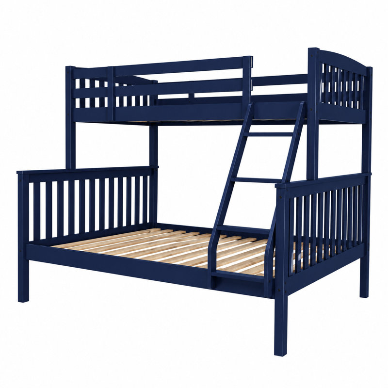 Blumberg Solid Wood Standard Bunk Bed By Viv + Rae, Mattresses Not Included, Navy, Twin Over Full
