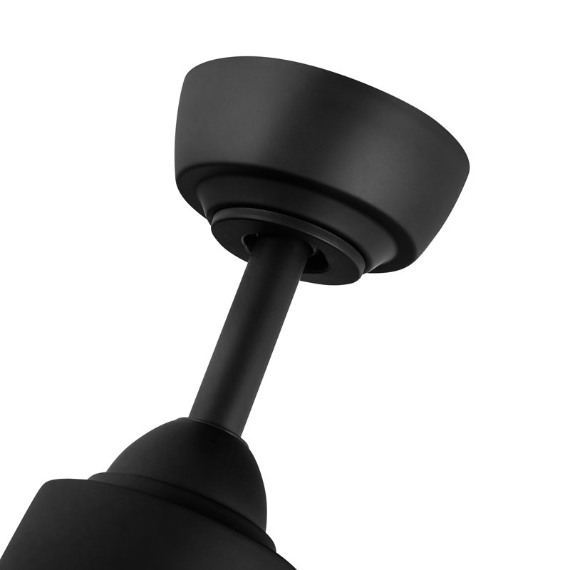 Hugo Smart Outdoor Downrod Ceiling Fan, Matte Black