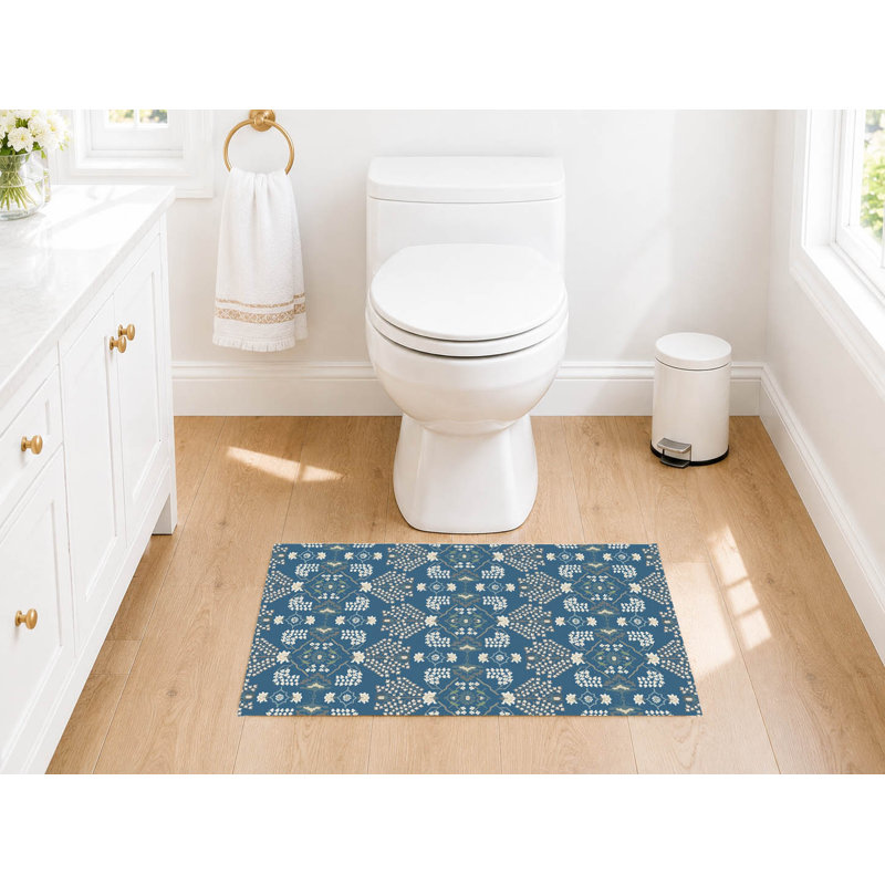 Tapis de toilette rectangulaire absorbant et antidérapant Tilly, 34" W x 21" L, Charcoal