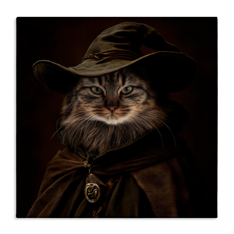 Toile «Whiskered Wizardry Cat» par Kelley Parker, H 36 po x l 36 po