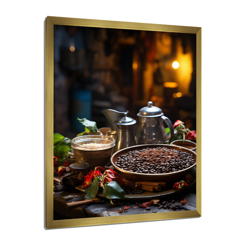 «Cohron Cuban Coffee culture I», reproduction sur toile, Encadrement doré, H 32 po x l 16 po x P 1 po