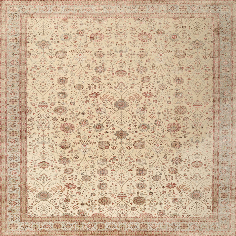 Iain Wool Floral Indoor Rug, Round 4'