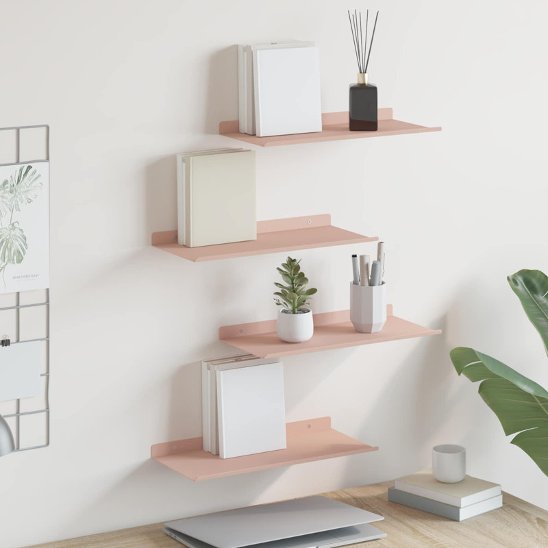 Steel Floating Shelf, Pink