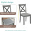 Wooden Dining Rectangular Table Set For 4,Kitchen Dining Table For Small Space,Grey