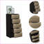 Commodes, commode verticale haute 5 tiroirs 42 po Kaia, noir / pin | Panneau de particules | Multicolore