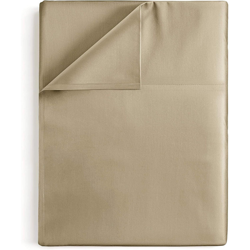 Soft Flat Sheet – Cooling, Breathable & Wrinkle Free Top Sheet, Beige, California King