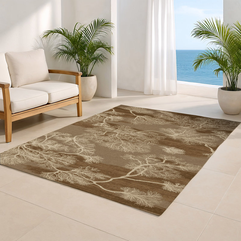 Nature Beige Indoor and Outdoor Area Rug, Rectangle 2' x 3'