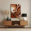Abstrait fluide, art mural en métal brun 55-1038473236