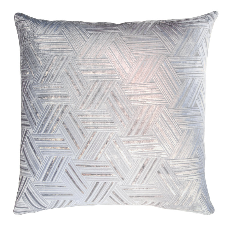 Entwined Square Velvet Pillow Cover & Insert, Moonstone, 20" x 20"