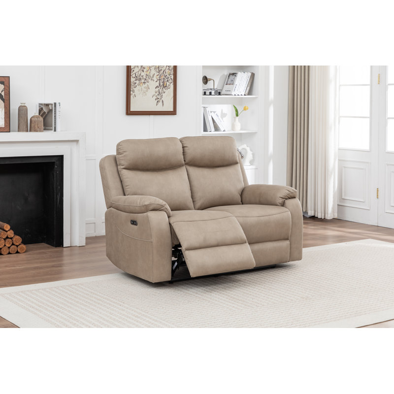 Conrad Fabric Manual Reclining Sofa , Stone, 2