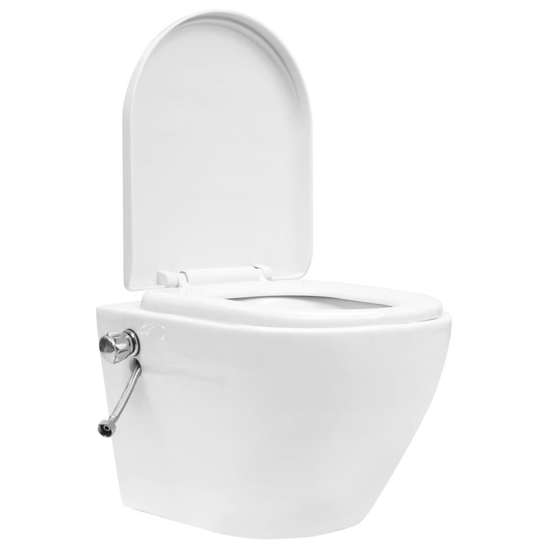LaJuante Soft Close D-Shape Toilet Seat, White