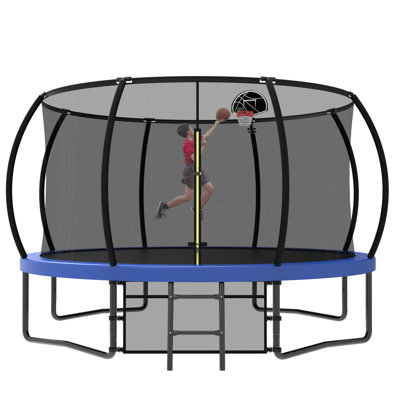 Trampoline récréatif 12 pi pour enfants avec filet de sécurité et échelle, trampolines récréatifs d'extérieur