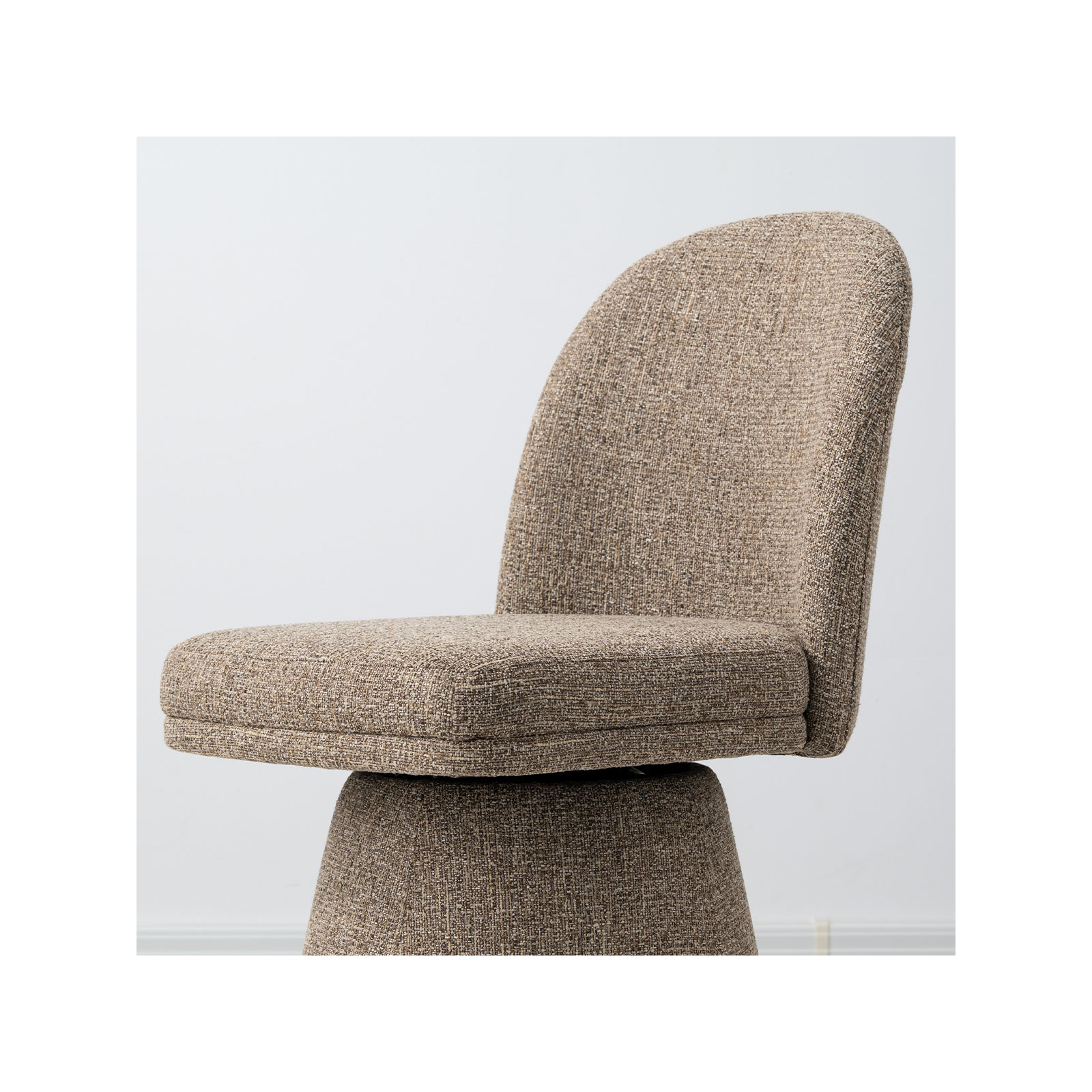 Upholstered Fabric Swivel Dining Side Chair, Brown