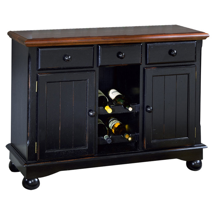 Buffet de service en bois Letizia Solie, Chêne / noir