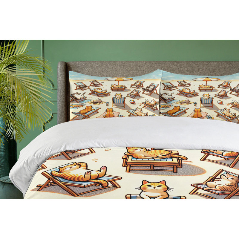 Cat Duvet Cover, King Duvet Cover + 2 Standard Shams