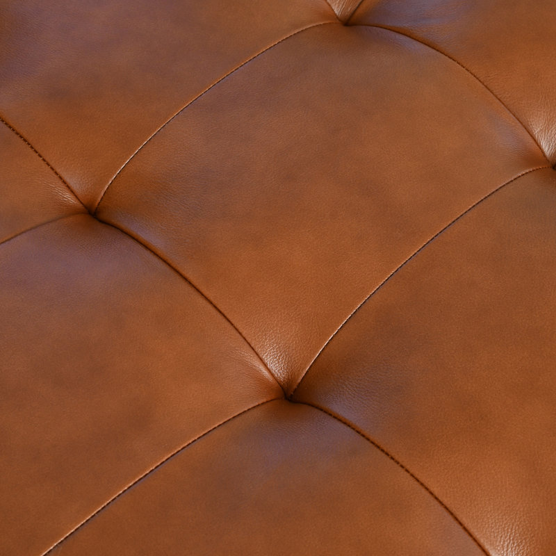 Fauteuil Rumsey, Cuir fleur camel