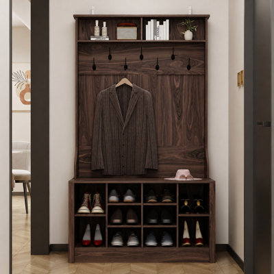 Sude 39.4" W Wood Hall Tree