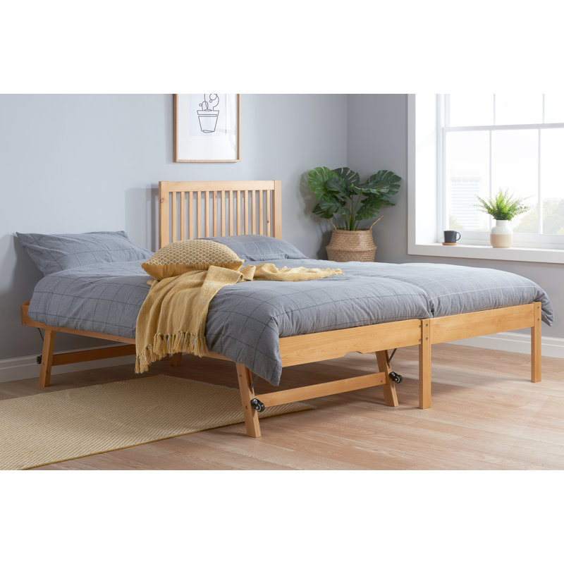 Solid Wood Daybed with Trundle and Mattress, Pine