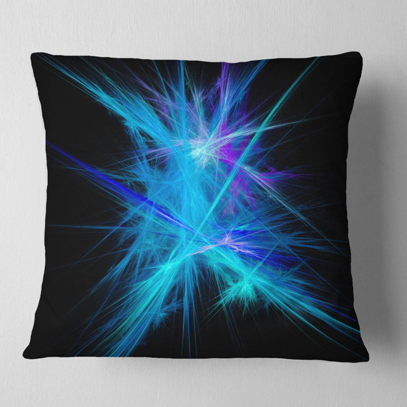 Coussin décoratif à imprimé abstrait, 16 po x 1 po, Bleu