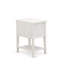 Ensemble de chambre à coucher moderne 2 pièces - Lit capitonné moderne - Tête de lit tapissier en tissu de velours blanc lin et table de chevet au fini crème au beurre brossé-879351934-879351933
