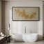 Grande impression sur toile encadrée - reproduction abstraite neutre pour décoration murale minimaliste moderne-116848066-116848067