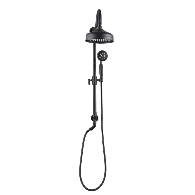 Topcraft 8-Inch Wall-Mounted Rain Shower System With Handheld Showerhead