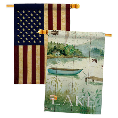 Drapeau de maison 40 x 28 po en polyester At The Lakeside