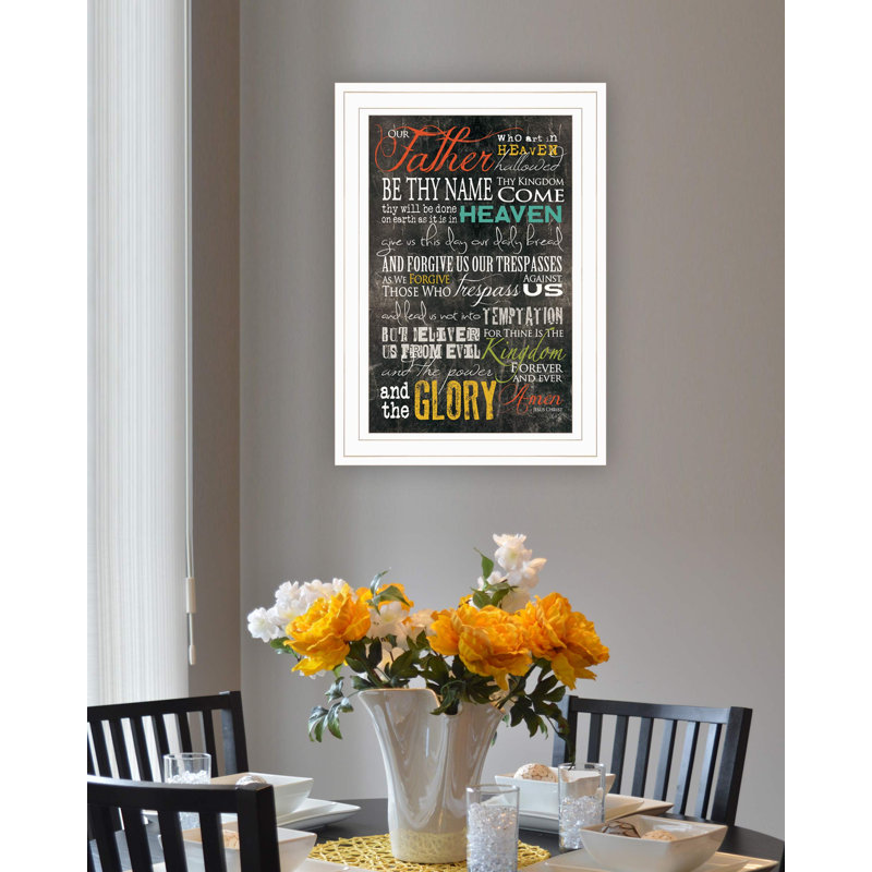 «The Lords Prayer» par Marla Rae, prêt à accrocher, reproduction encadrée, Blanc