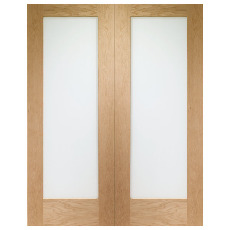 Internal Glazed Oak Suffolk Pattern 10 Pair, 1981mm H x 1524mm W x 40mm D